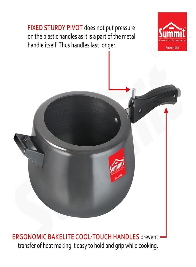 سوميت قدر ضغط ساميت ذو غطاء داخلي سعة 5.5 لتر، قاعدة كونتورا تعمل بالحث، مصنوع من الألومنيوم المؤكسد الصلب - Image 5